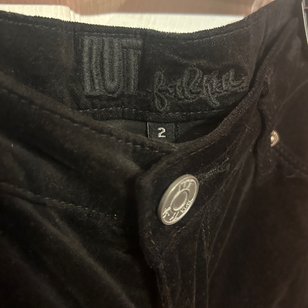 KUT from the Kloth Women's Black Diana Velvet Jeans VIV Toothpick Skinny size 2 - Picture 7 of 10